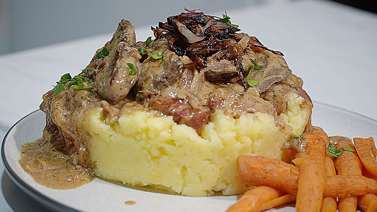 CLASSIC British dish modern twist Liver Onions and Bacon WHISKY CREAM sauce