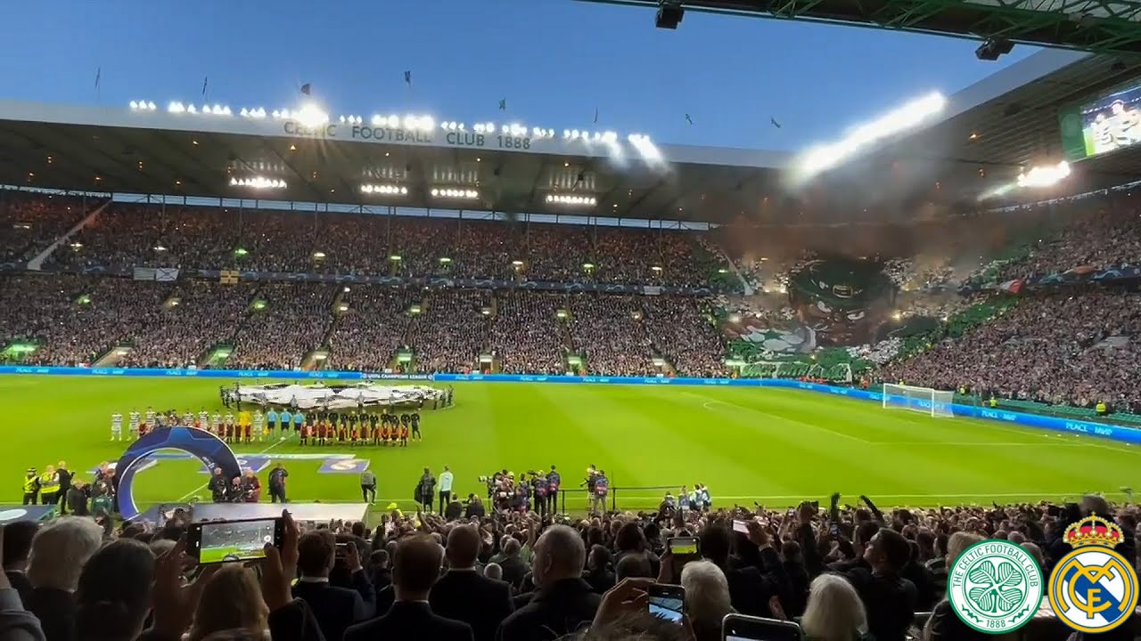 Celtic Park Erupts As The Champions League Anthem Starts Playing - Celtic Glasgow vs Real Madrid