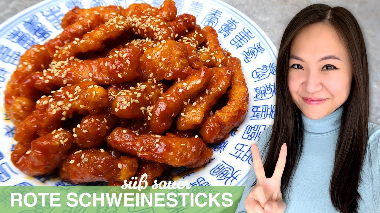 REZEPT: rote Schweinesticks | Schweinefleisch s&uuml;&szlig; sauer | chinesisch kochen