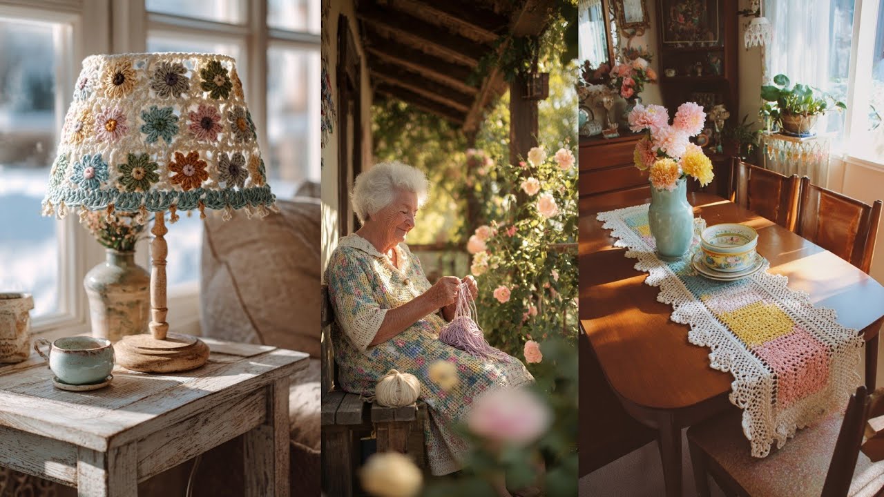 🌷Нежный взгляд изнутри: зимний домик, связанный крючком в стиле 