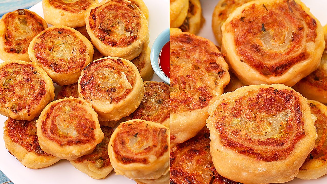 Vegetable Pinwheel Samosa Recipe | Pinwheel Samosa | Evening Snacks Recipe | Toasted