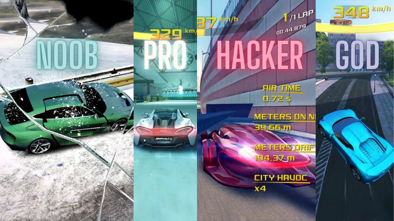Asphalt 8 Нуб против Профессионала против Хакера против Бога