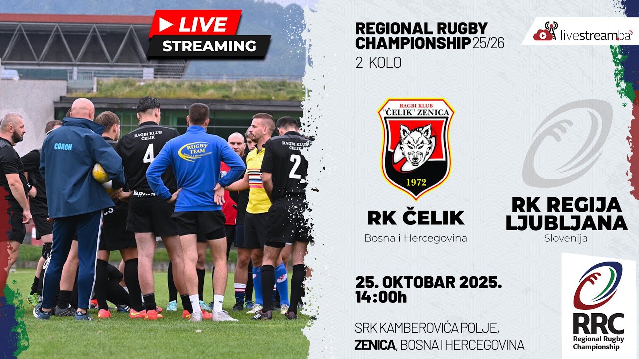 RK ČELIK - RK REGIJA LJUBLJANA | Regional Rugby Championship 25/26 - 2. kolo | 25. Oktobar 2025