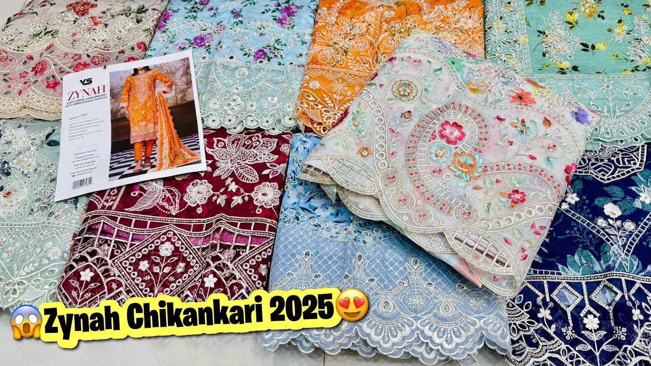 Zynah By Vs Textile | Chikankari Lawn Collection 2025 | Zynah Chikankari Lawn 2025 | Cloth Point