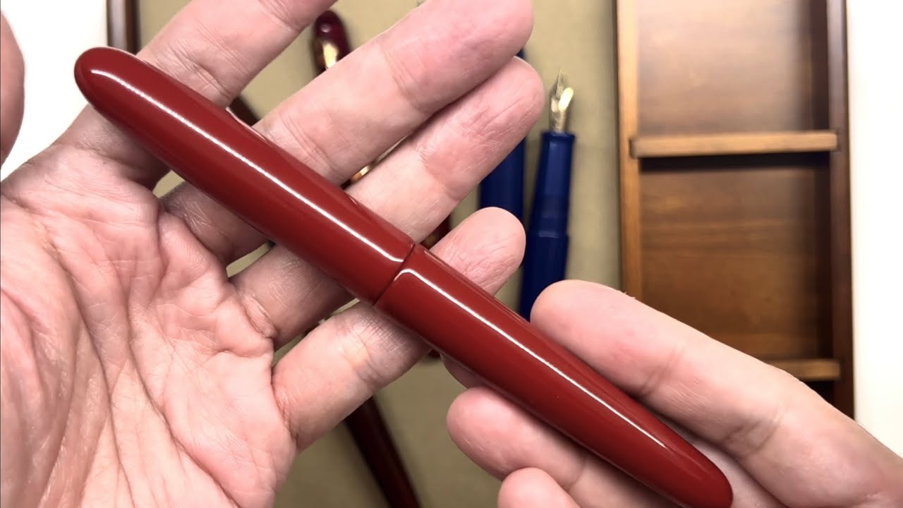 A Few Fair Pens - Nakaya Portable Cigar Vermillion Fountain Pen 中屋ポータブル ・ シガー　朱万年筆