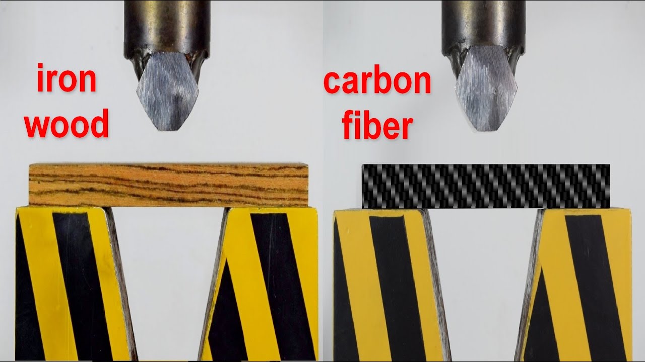 HYDRAULIC PRESS VS HARDEST WOOD AND CARBON FIBER