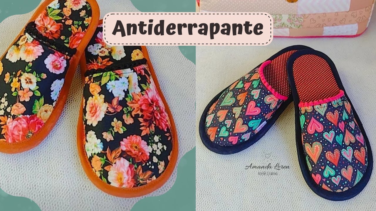 CHINELO DE PANO FÁCIL DE FAZER- Chinelo de Tecido passo a passo - Pantufa com MOLDE