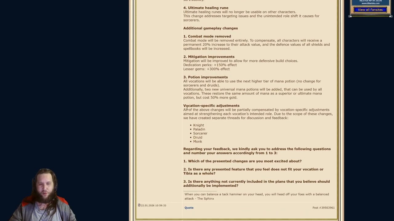 Tibia upcoming vocation balancing changes