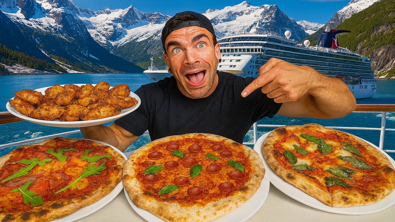 ALL YOU CAN EAT CRUISE SHIP FOOD CHALLENGE IN ALASKA | Joel Hansen