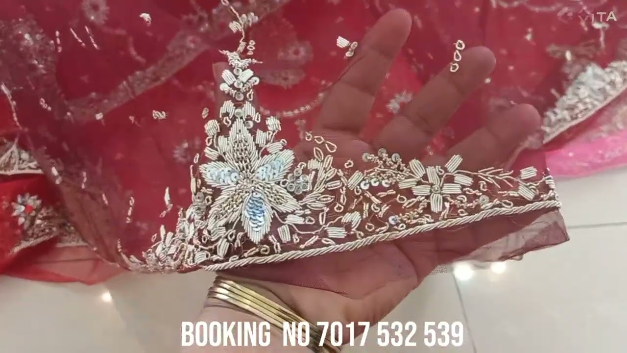 HAND WORK  ZARDOZI EMBROIDERY  LEHNGA BY FEEL DOT FASHION  BOOKING  NO 7017 532 539 SHIPPING  FREE