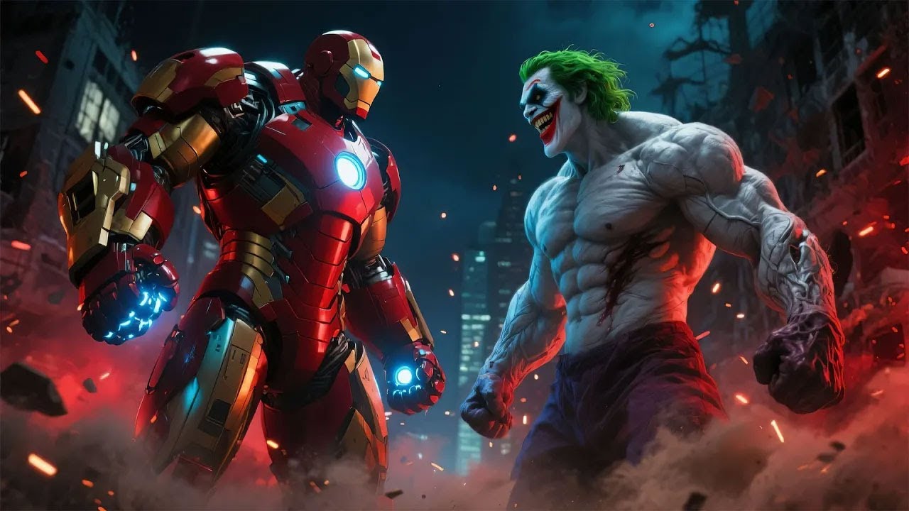⚔️The Ultimate Nightmare Battle: Iron Man Takes on a Terrifying Super-Joker in a Ruined City!⚔️