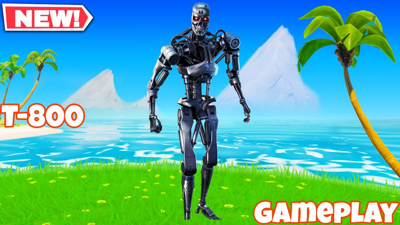 Fortnite T-800 Skin Gameplay Reload Solos 27 Kill Win (Terminator Full Showcase)