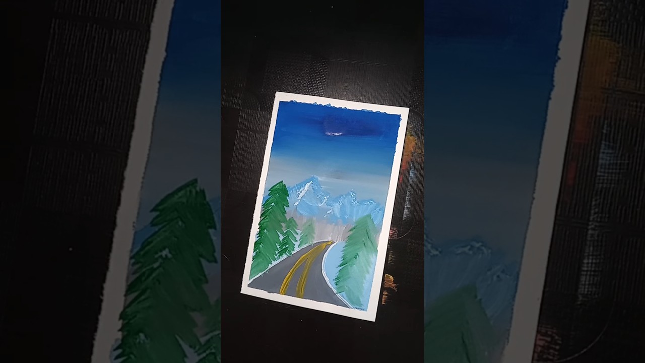 easy way to paint mountain painting 