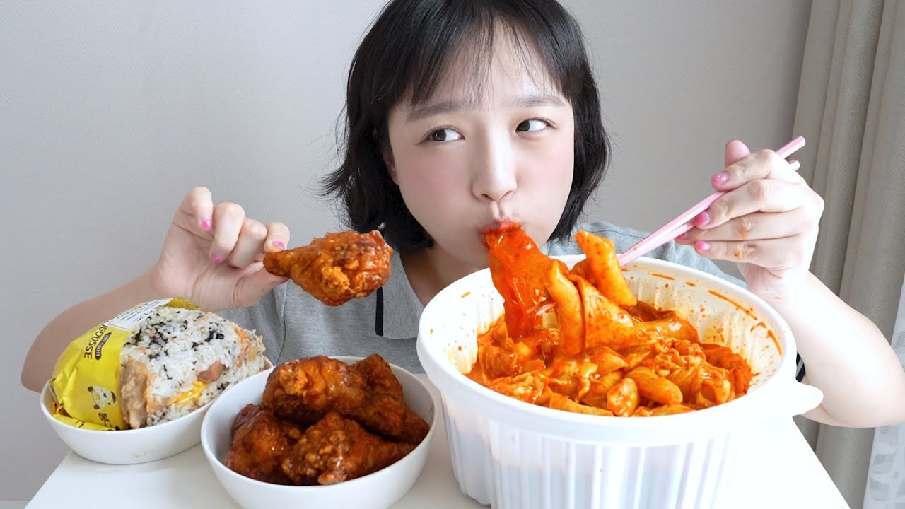 너도들 요청 폭주🔥치즈추가한 기본 엽떡 먹방! + 햄 참치마요 밥버거🤤❤️ ft. 엽봉 REALSOUND MUKBANG | tteokbokki :D