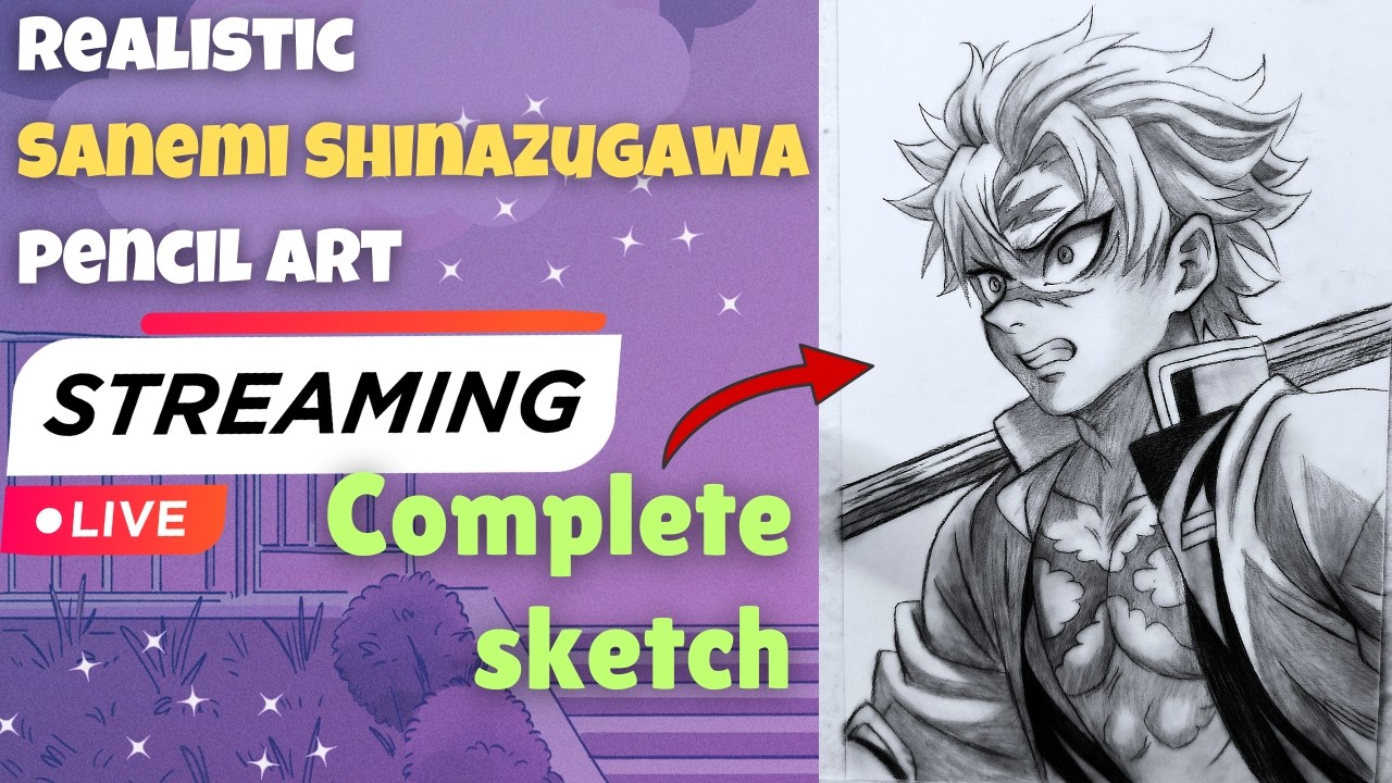 Sanemi Shinazugawa Realistic Sketch 🔥 | Demon Slayer Pencil Art