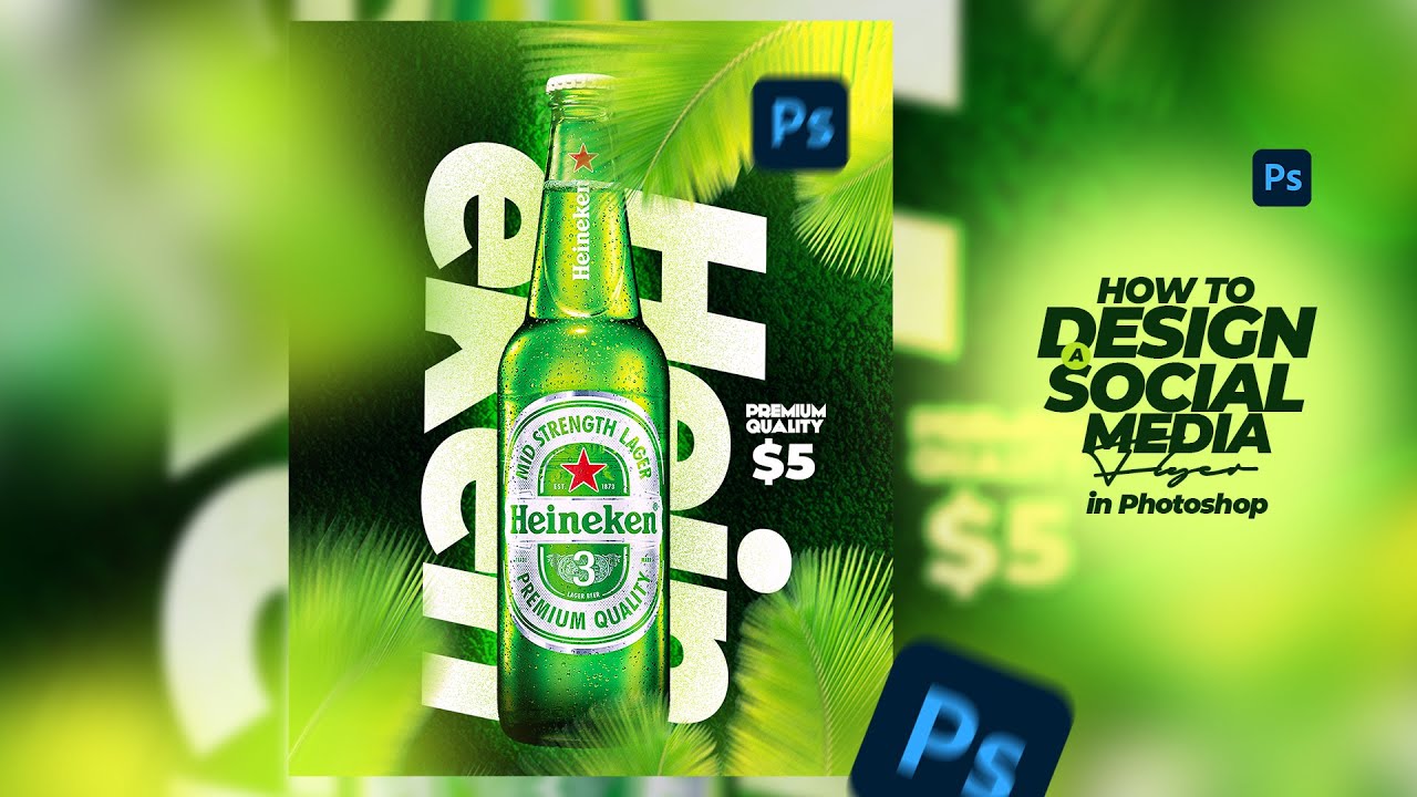 HOW TO DESIGN A HEINEKEN POSTER IN PHOTOSHOP (EASY STEPS)