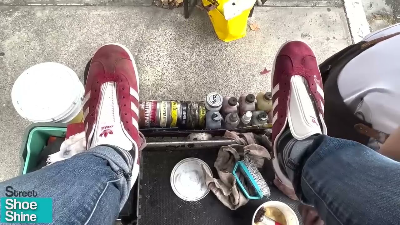 How to Get the PERFECT Shoe Shine CLEANING 🔪😌🔪 KNIFE Suede Technique #asmr #shoeshine