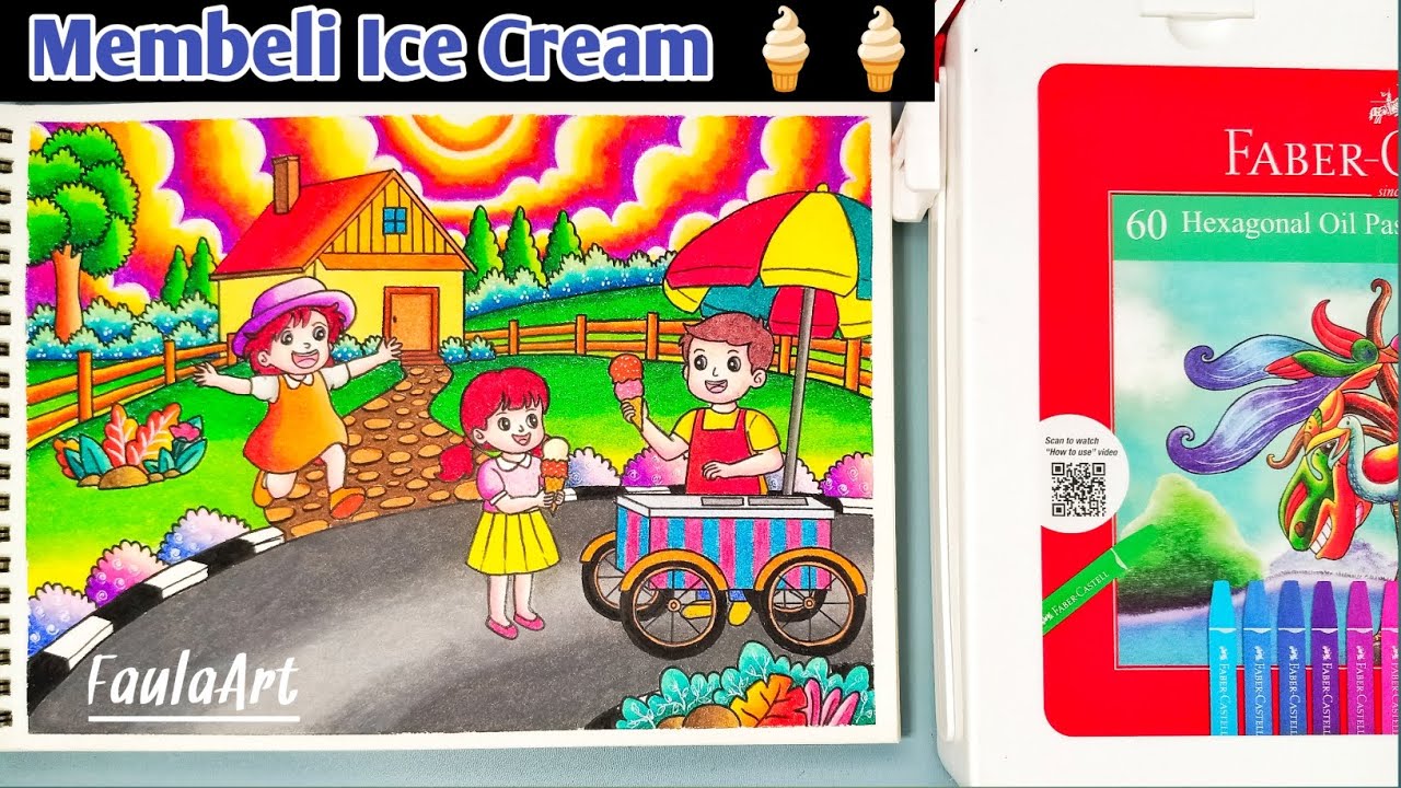 Mewarnai Dua Anak Perempuan Sedang Membeli Ice Cream 🍦