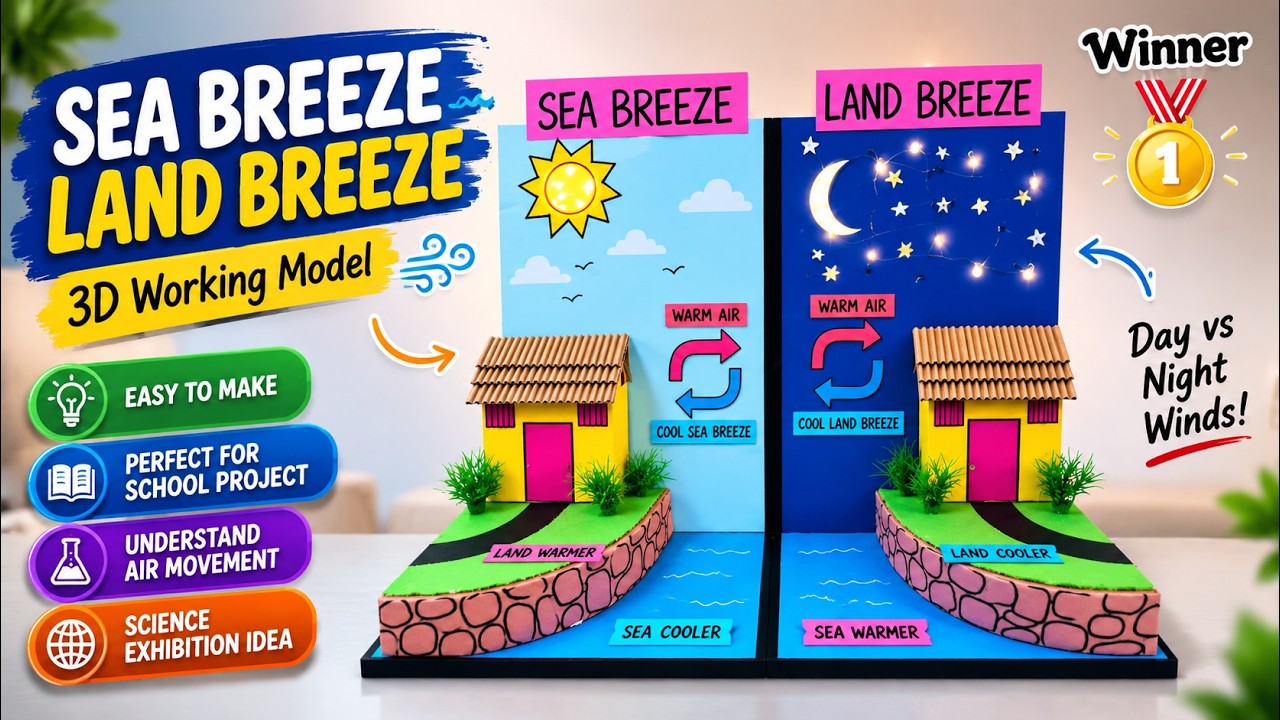 Sea Breeze and Land Breeze Working Model | Easy Science Project for School Exhibition | Simple DIY