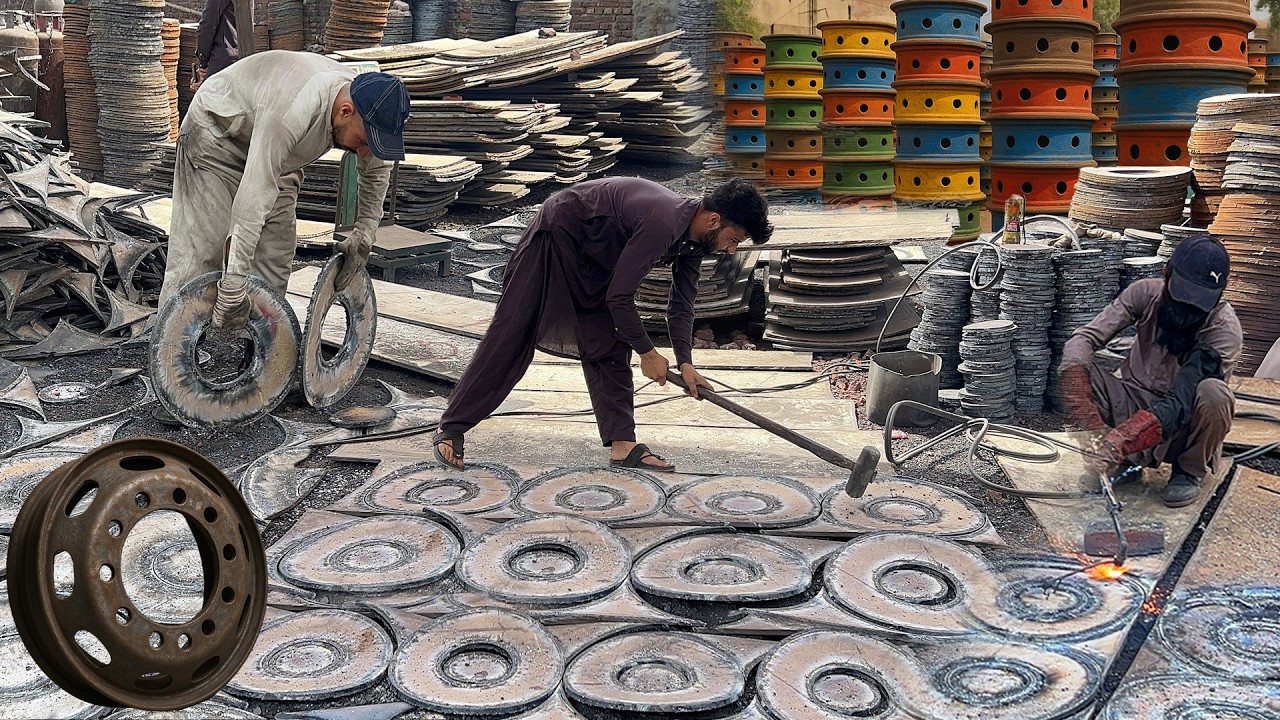 Amazing Recycling Process of Shipyard Hull Plates into Durable Truck Wheel Rim Plates