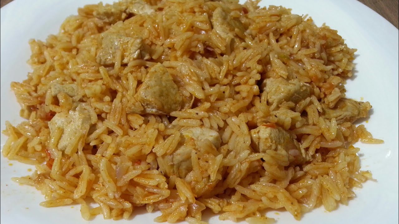 وجبة في 10 دقائق أرز بمربعات الدجاج يجي حبة بحبة