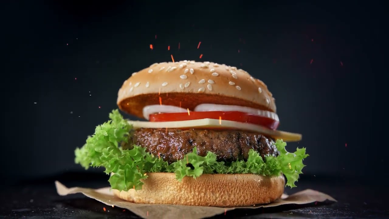 Burger Super slow motion stock video for ad Free