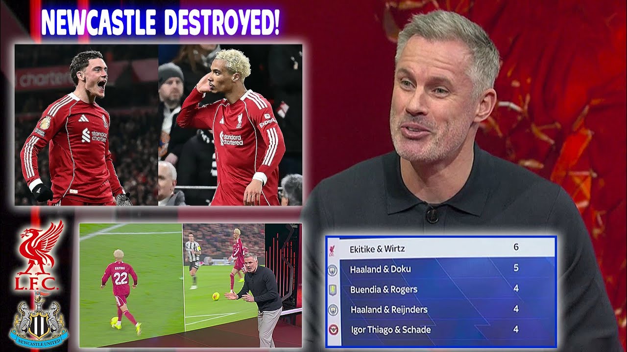 Jamie Carragher Review How Liverpool Smashed Newcastle 4-1🔥| Carragher on Hugo Ekitike Performance💯