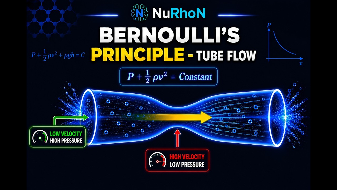 Bernoulli's Principle Explained with Tube Flow Simulation | Velocity vs Pressure Animation