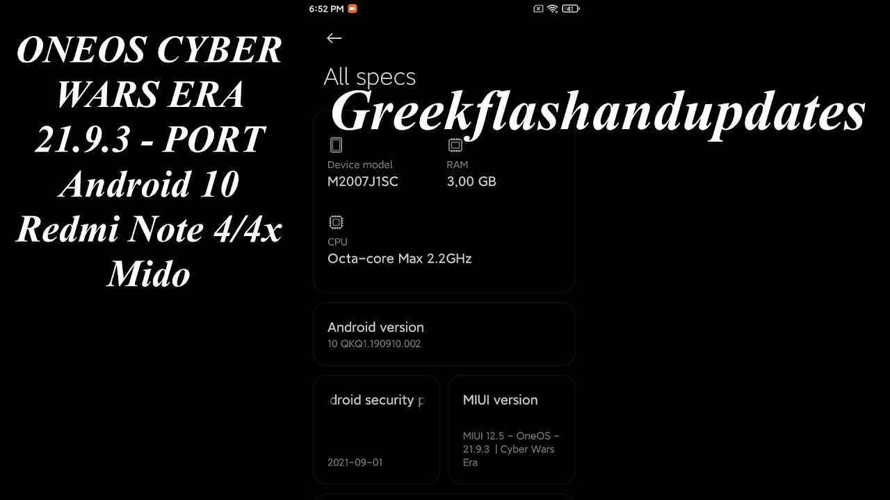 ONEOS CYBER WARS ERA 21.9.3 - PORT Android 10 Redmi Note 4/4x Mido