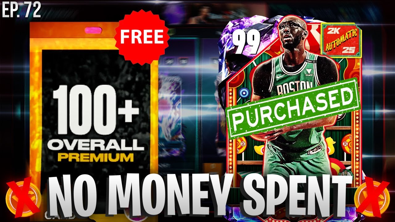NO MONEY SPENT #72 - MAKING A HUGE PURCHASE & OPENING FREE 100 OVR PACK! NBA 2K25 MYTEAM