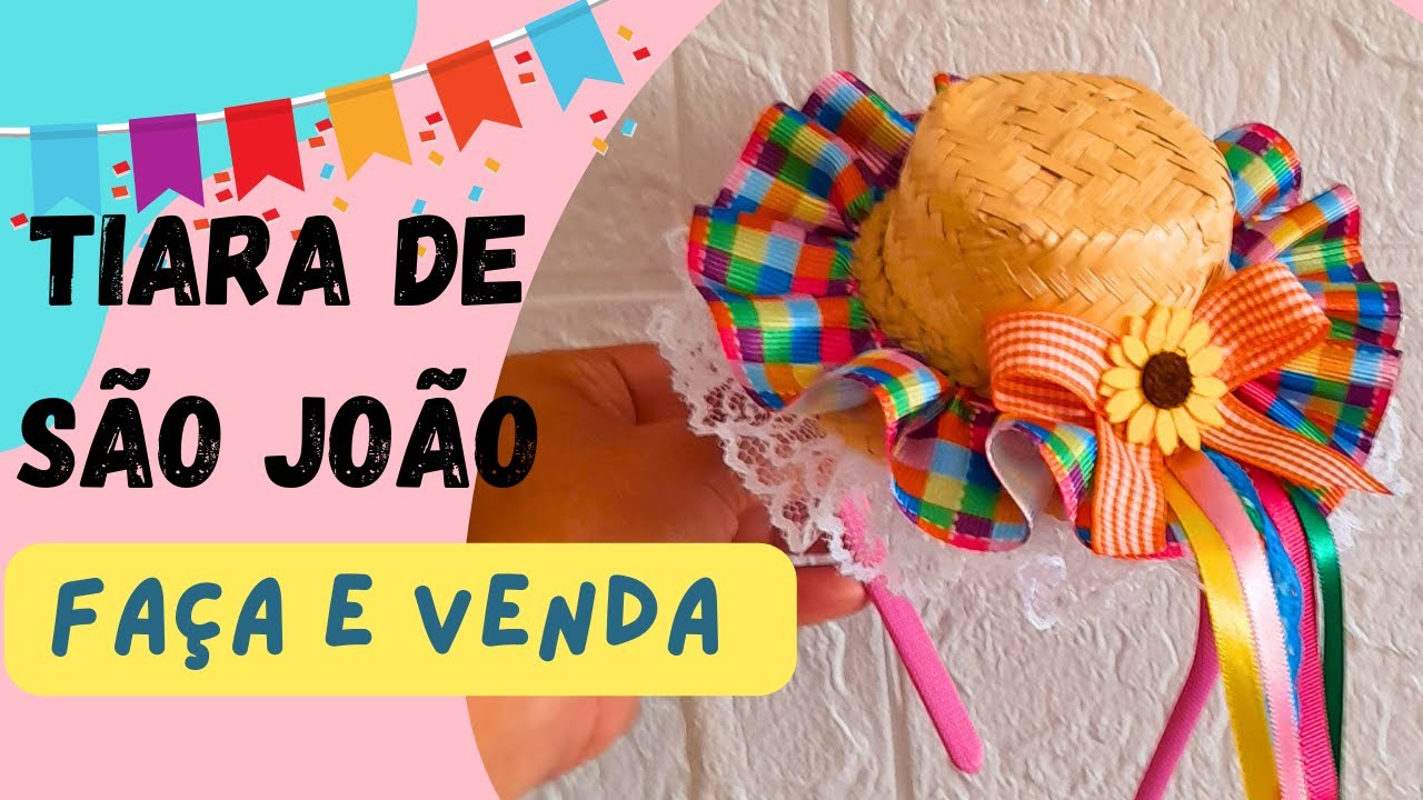 Enfeite de cabelo para festa junina,muito fácil de fazer