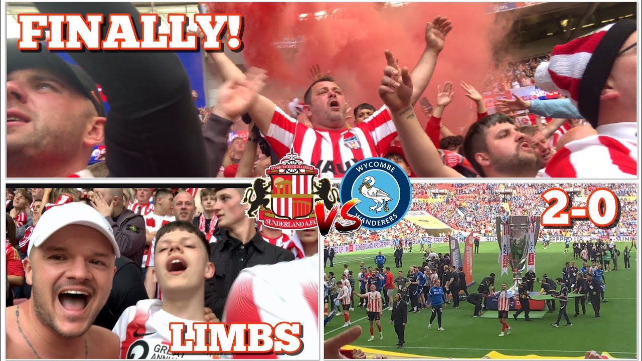 Sunderland vs Wycombe 2-0 THE DAY SUNDERLAND FINALLY GET OUT OF LEAGUE ONE