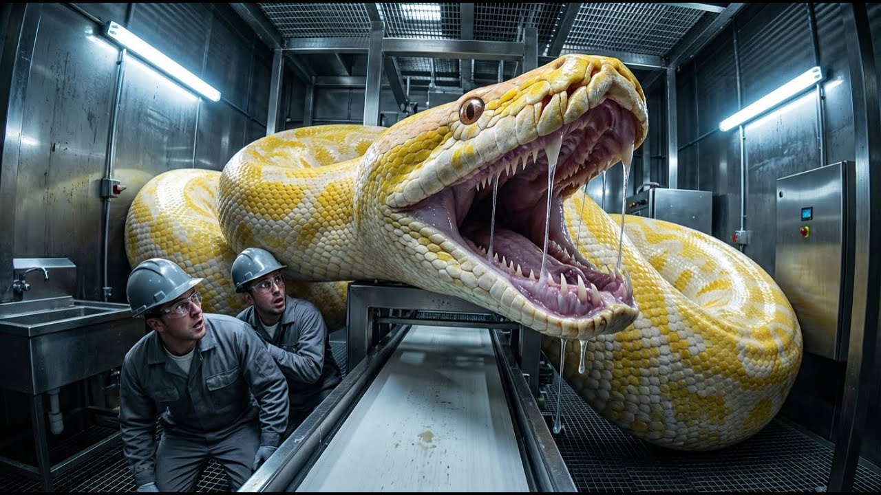Farming Giant Albino Pythons: Processing 5-Meter Snakes for Luxury High-Contrast Leather