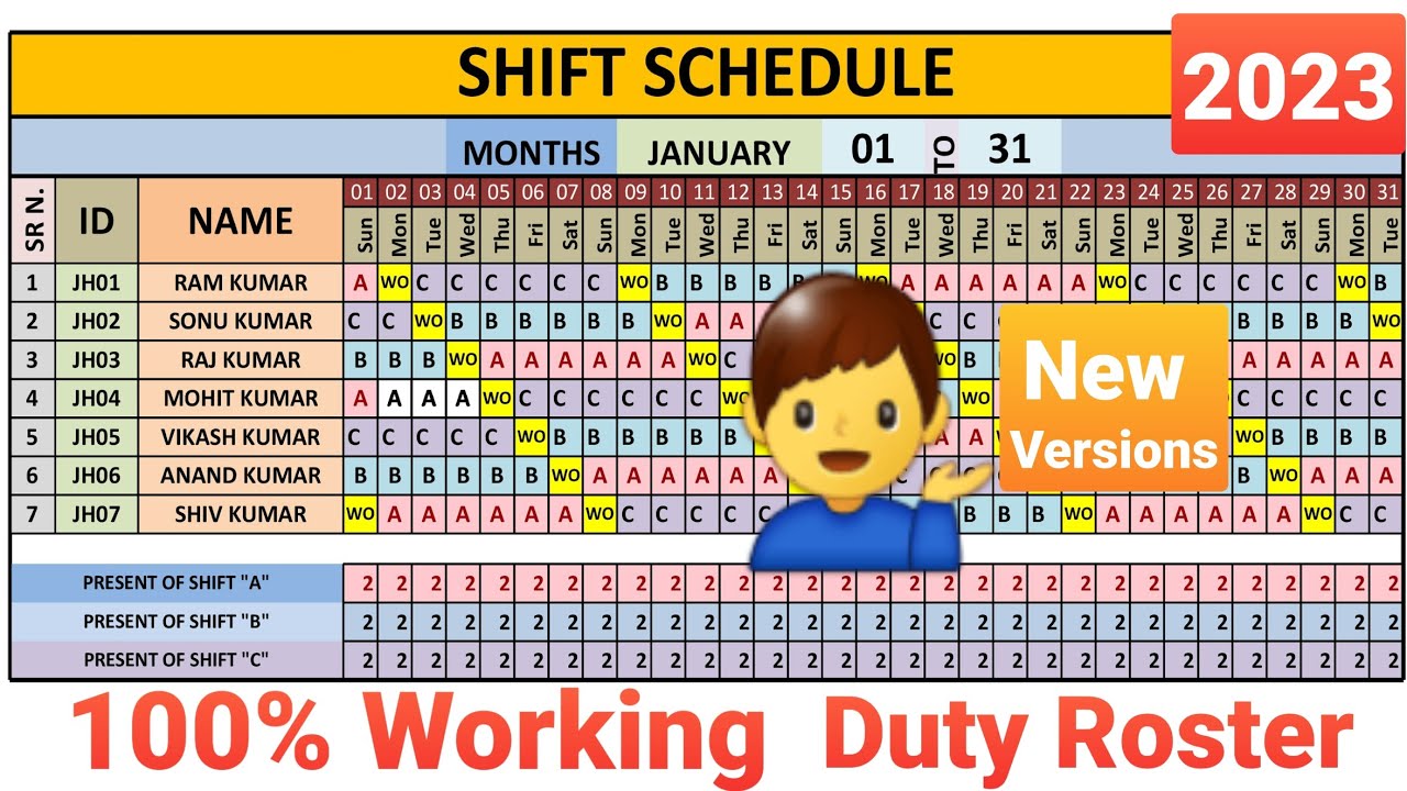 How to create duty roster in excel, How to create Shift Schedule. #shiftschedule #dutyroster  #excel