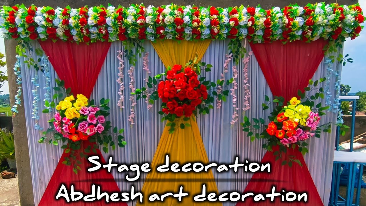 new Stage design decoration. न्यू स्टेज डिजाइन डेकोरेशन|🤑🥵 #viralvideo #video Abdhesh art decoration