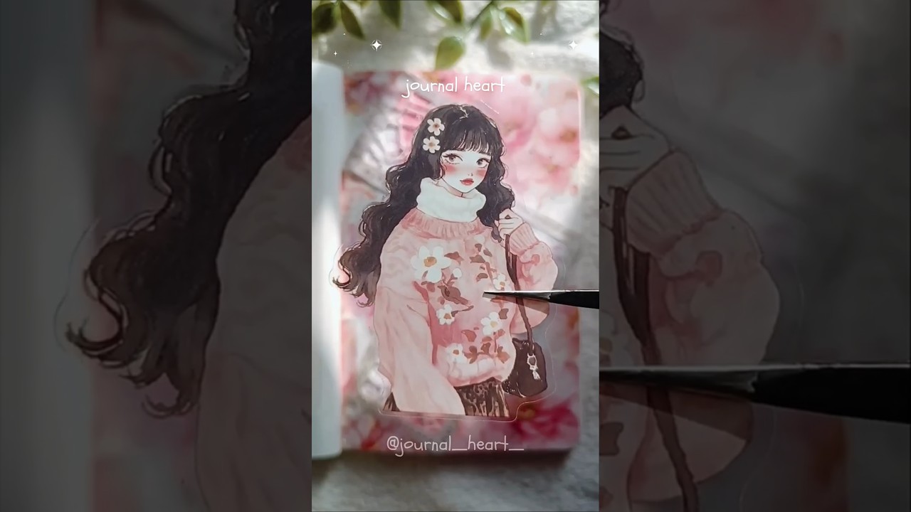 ‧₊˚Spring🌸Sakura🌸 Art journal with me #journalheart #ideas #sticker #diy #pinterest #aesthetic #asmr