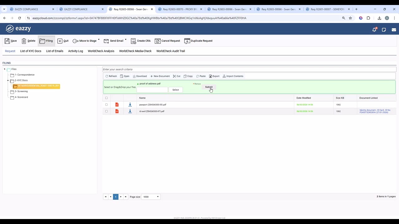 How to drag and drop a document in Eazzy