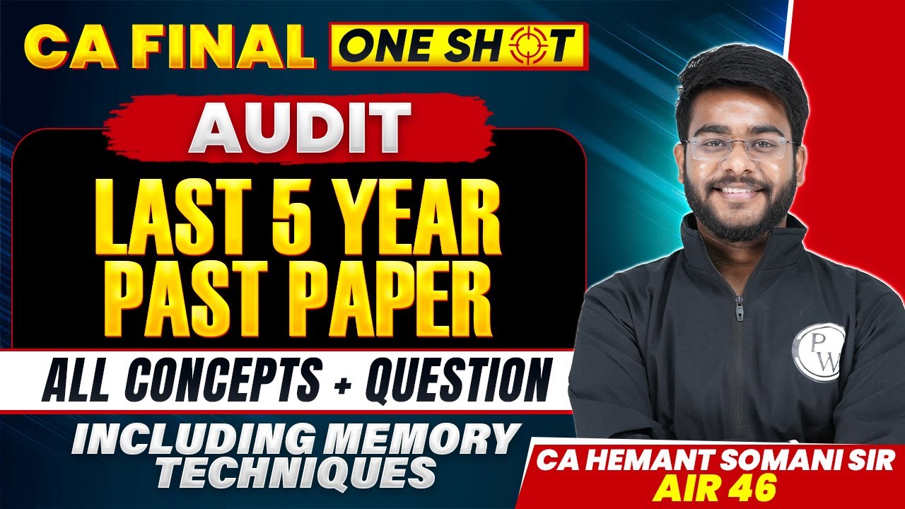 CA Final Audit: Last 5 Attempts Papers - Past Year Questions (PYQ) - Audit Revision | CA Hemant