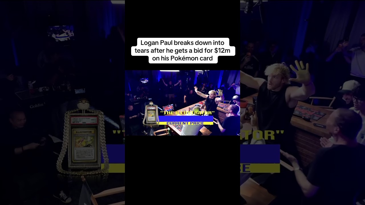 Logan Paul breaks down into tears after he gets a bid for $12m on his Pok&eacute;mon card