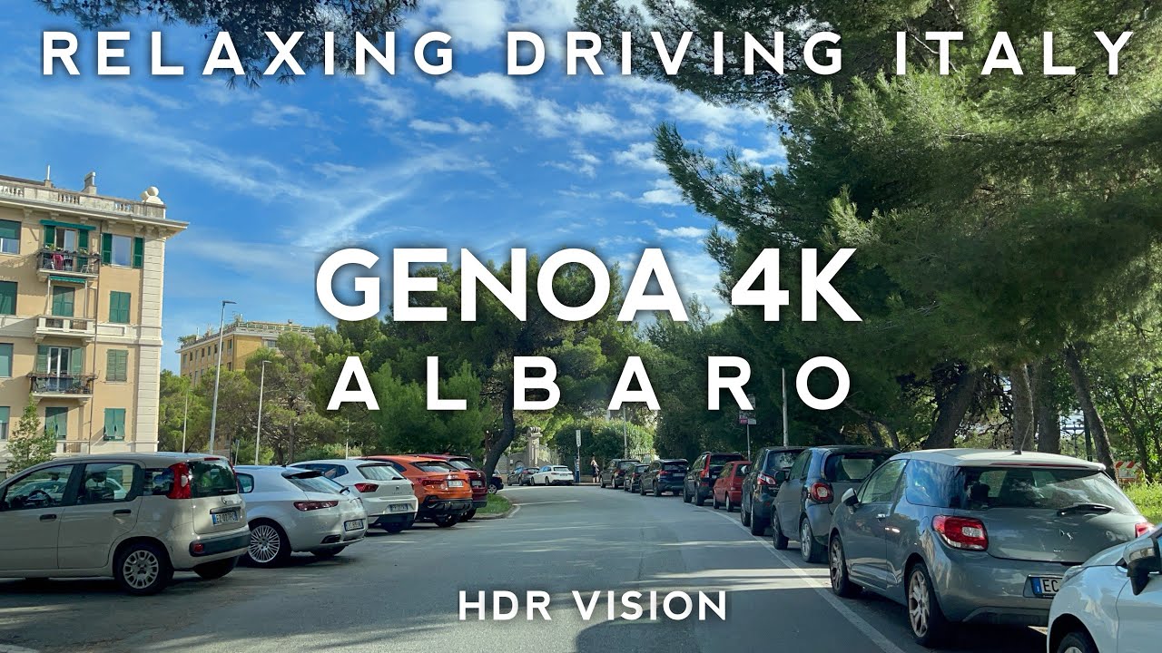 Driving Italy Genoa in 4K - Around Albaro - Italy Travel Video