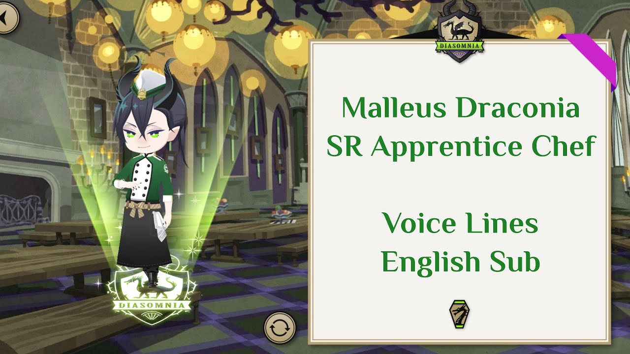 Malleus Draconia - SR Apprentice Chef - Voice Lines - Disney Twisted Wonderland - English SUB