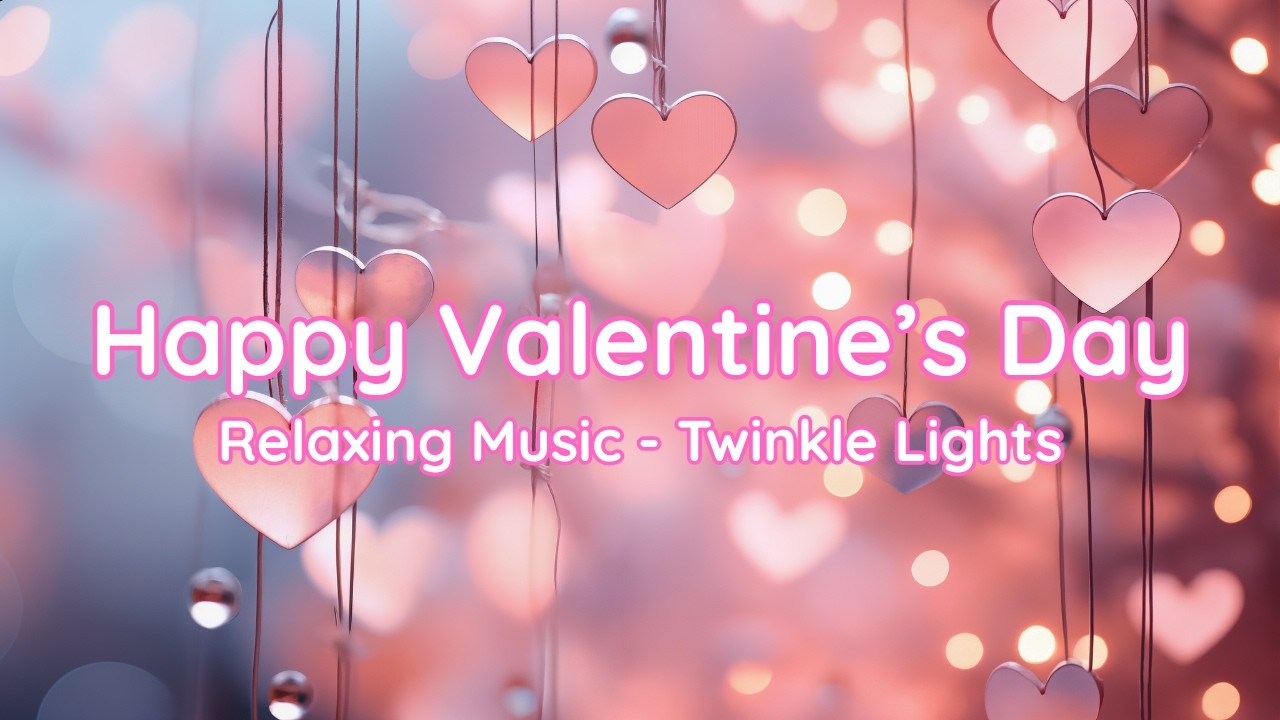 3 Hour - Valentine's Day Background - Relaxing Music Twinkle Lights