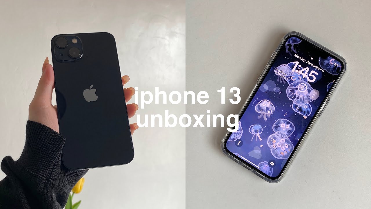iPhone 13 (midnight) aesthetic unboxing in 2024 🩵 ft. ugreen