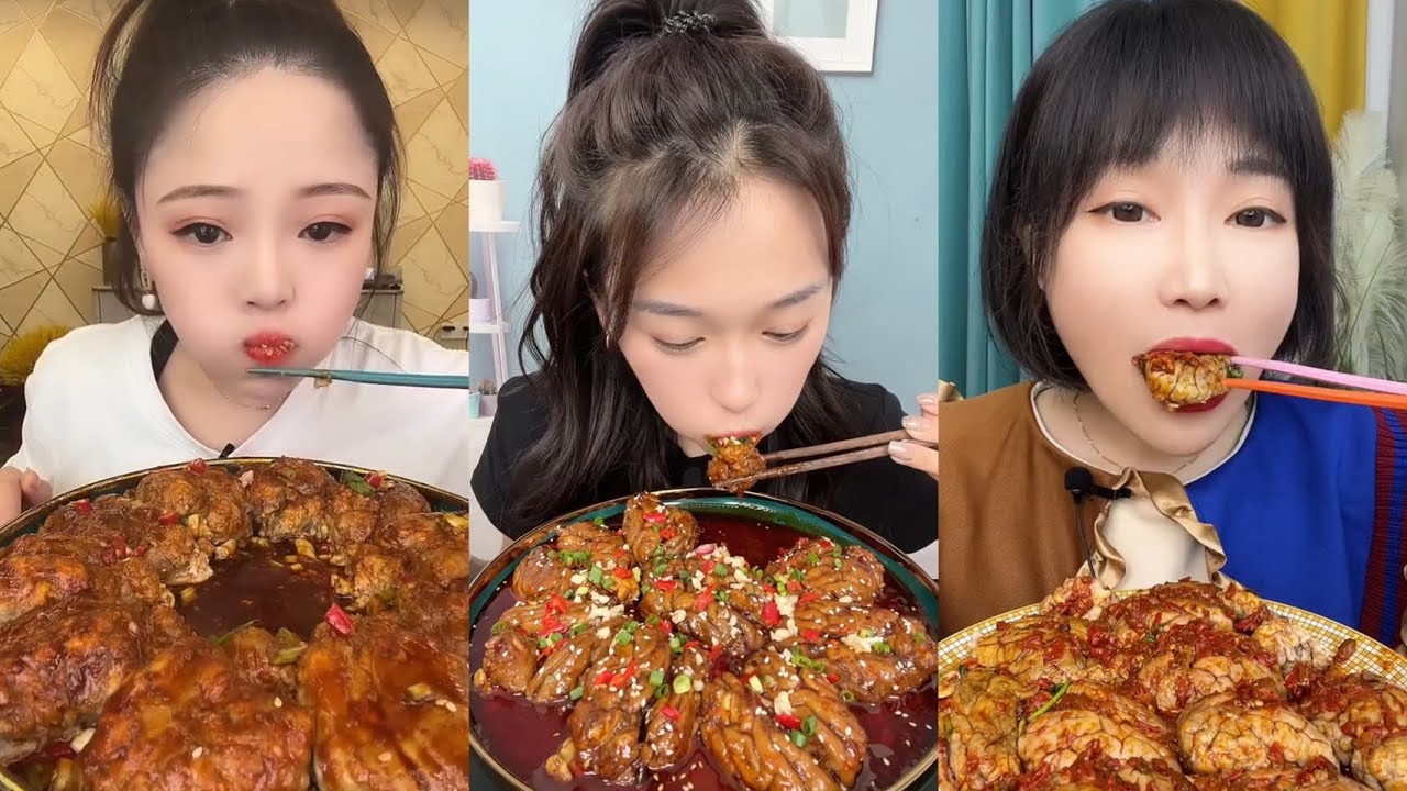 Pig Brain Eating Mukbang | Spicy Pork Brain Eating Mukbang Compilation | Eating Sounds