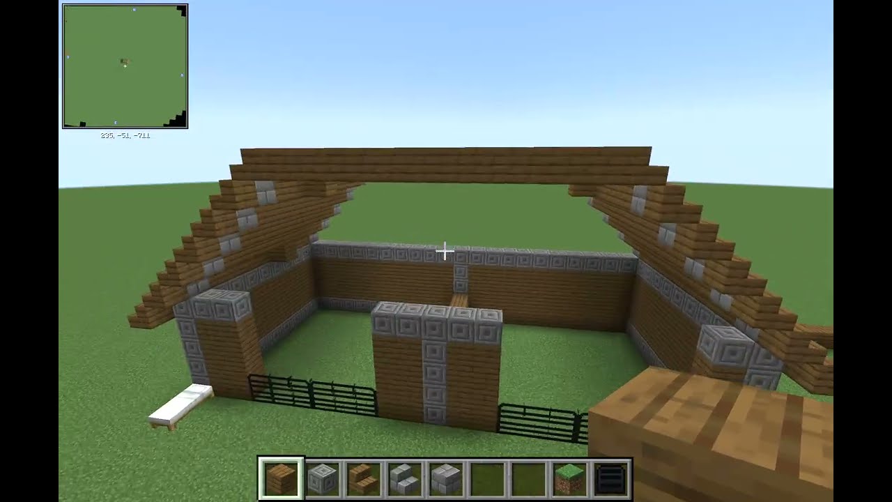 Building a Minecraft barn because I couldn't sleep!!!