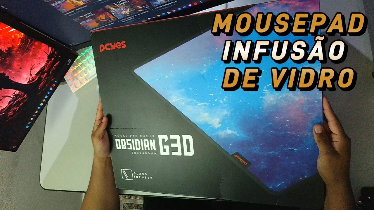 MOUSEPAD COM INFUSÃO DE VIDRO - OBSIDIAN G3D PCYES