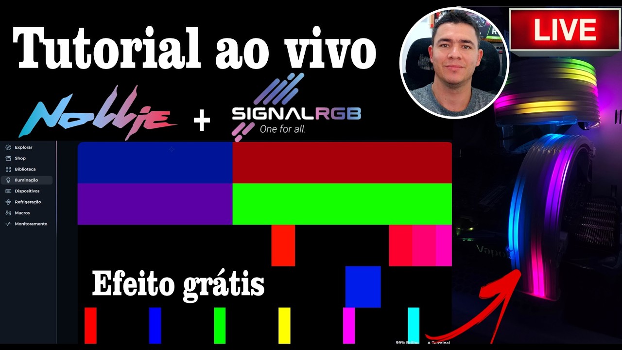 🔴Configurando SETUP de inscrito ao vivo! Nollie no SignalRGB + Novidades