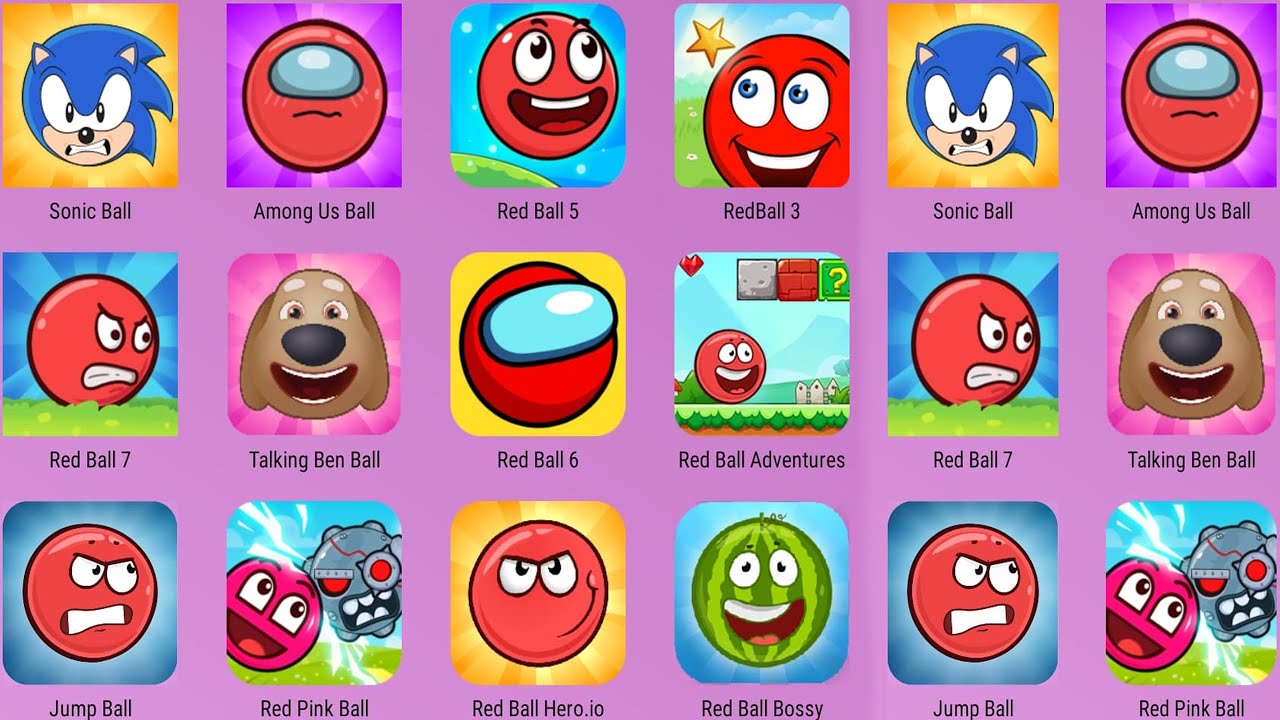 Red Ball Hero.io, Red Ball 7, Говорящий мяч Бена, Red Ball 6, Прыгающий мяч, Red Ball 5, Red Ball...