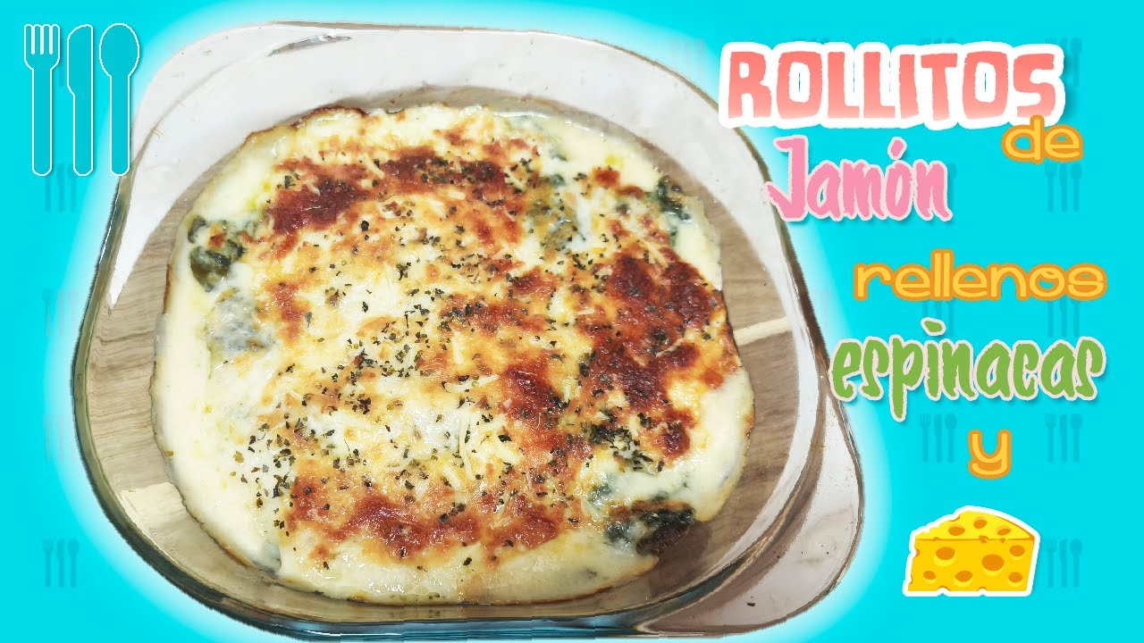 Rollitos de jamón york rellenos de espinacas y queso 🥬🧀