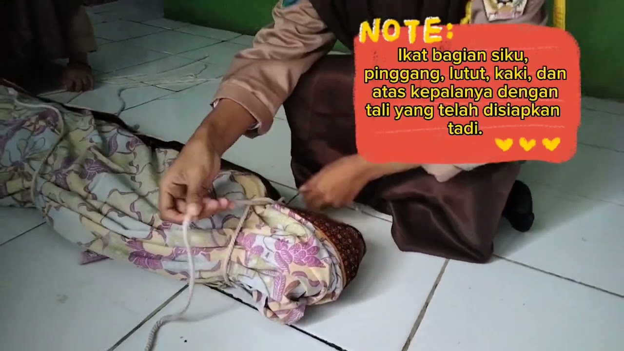 praktek mengkafani jenazah,sku poin 1 c,d